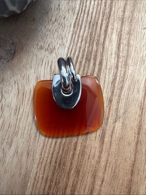 NWOT Brown Resin and Sterling Silver Pendant